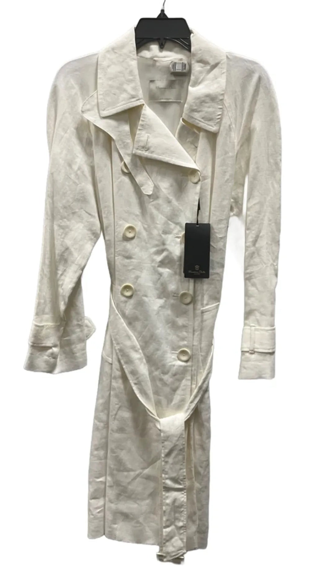Coat Trench Coat By Massimo Dutti In White, Size: M