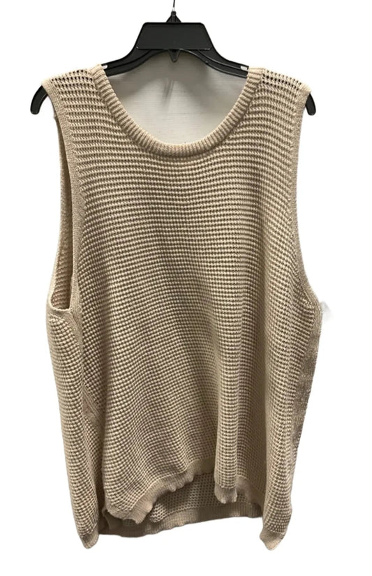 Top Sleeveless By Grace + Karma In Beige, Size: 3x