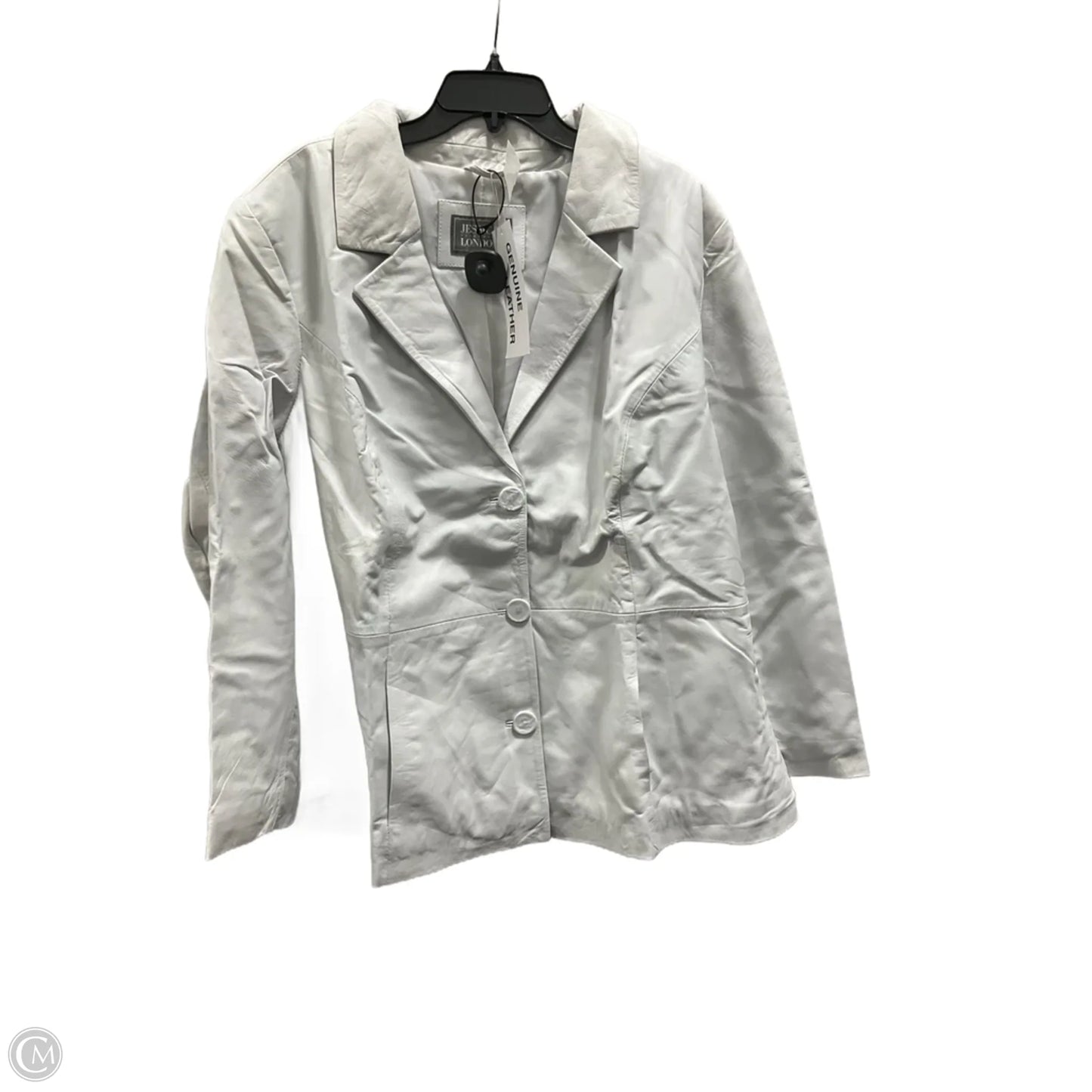 Jacket Leather By Jessica London In White, Size: 3x