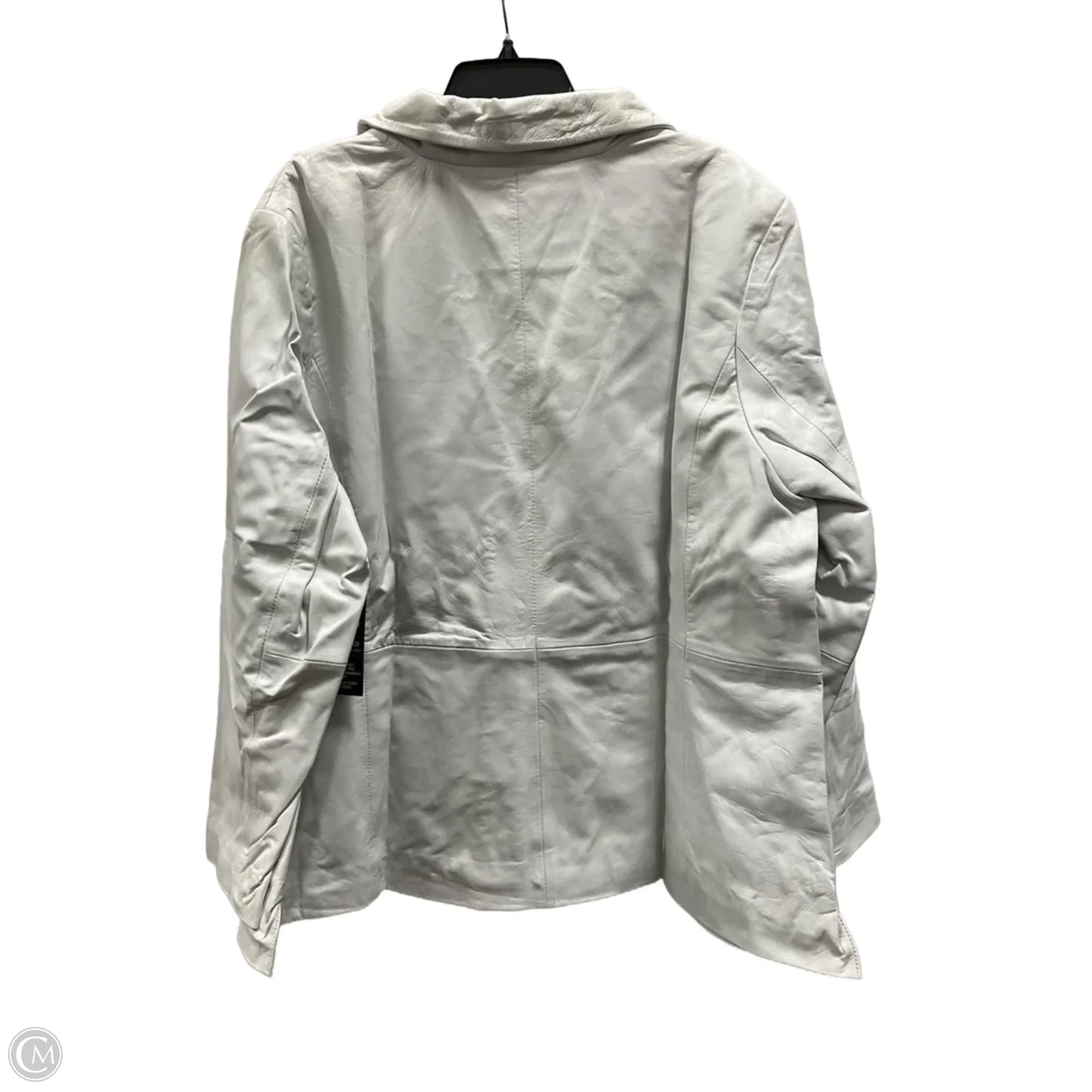 Jacket Leather By Jessica London In White, Size: 3x