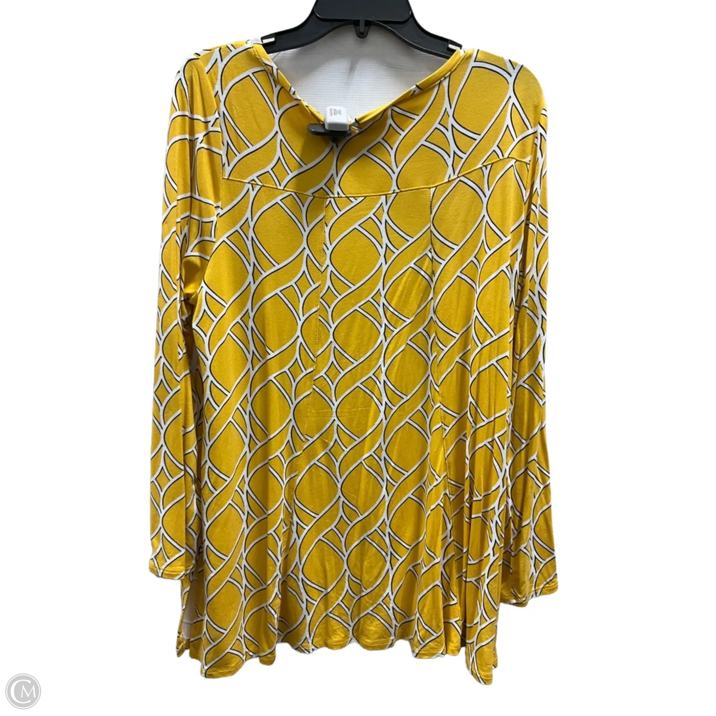 Top Long Sleeve Basic By Zenergy By Chicos In Yellow, Size: L