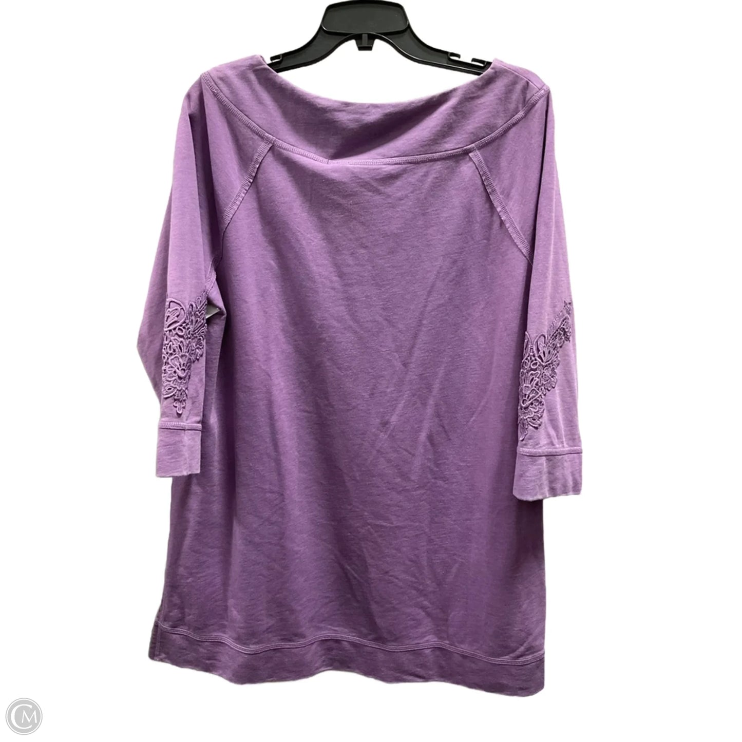 Top 3/4 Sleeve By Zenergy By Chicos In Purple, Size: L