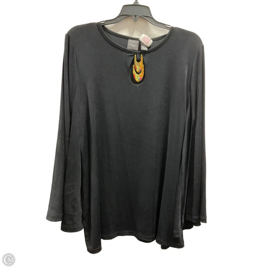 Top Short Sleeve By Chicos In Black, Size: L