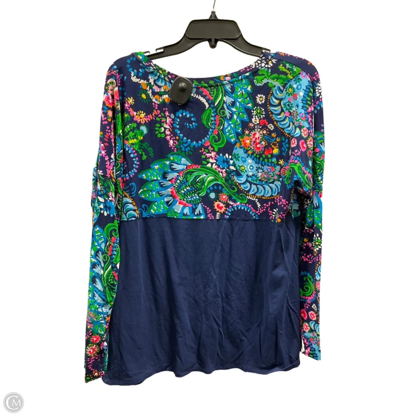 Top Long Sleeve Designer By Lilly Pulitzer In Blue & Green, Size: Xl