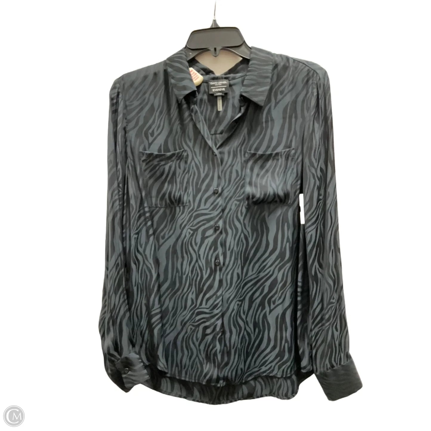 Blouse Long Sleeve By Evereve In Animal Print, Size: L