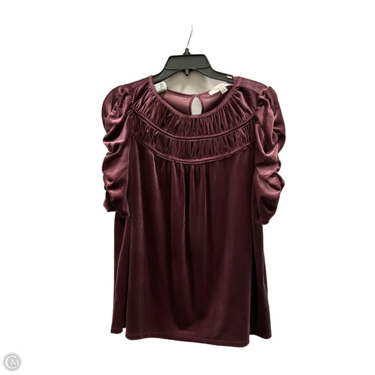 Top Short Sleeve By Loft In Purple, Size: M