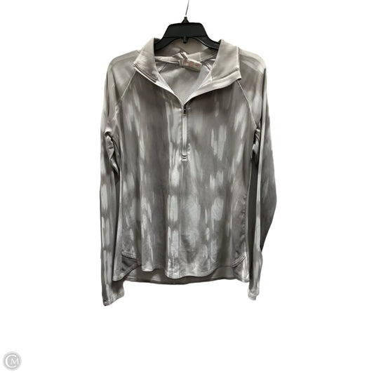 Athletic Top Long Sleeve Collar By Under Armour In Grey, Size: L