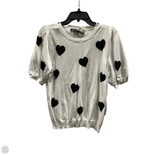 Top Short Sleeve By International Concepts In Black & White, Size: M