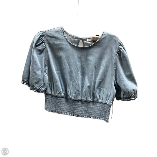 Top Short Sleeve By Bar Iii In Blue, Size: L