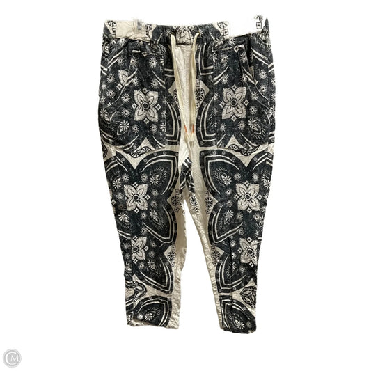 Pants Linen By Pilcro In Black & Cream, Size: M