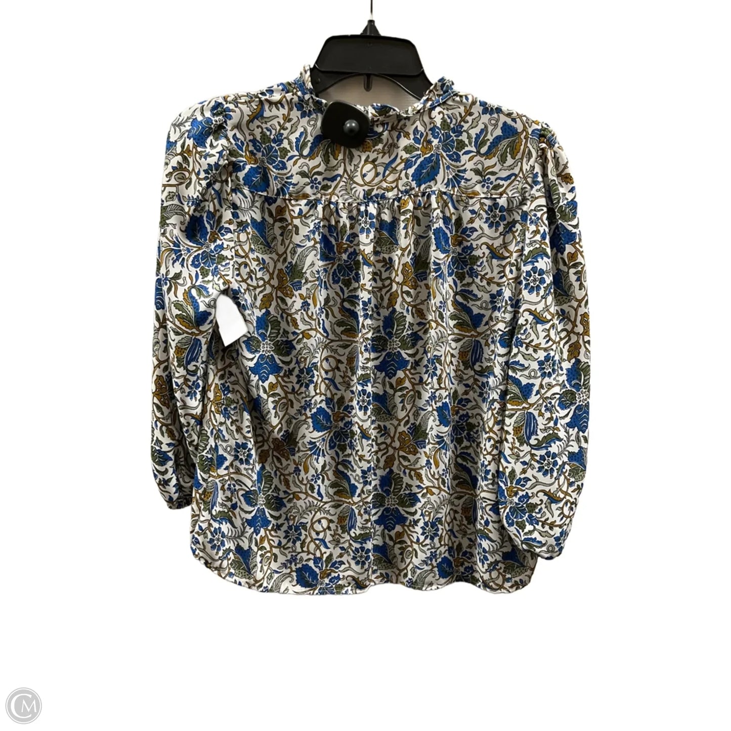 Top 3/4 Sleeve By Loft In Blue & Green, Size: Sp