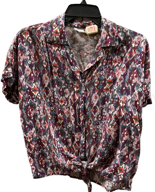 Top Short Sleeve By Beachlunchlounge In Purple & Red, Size: S