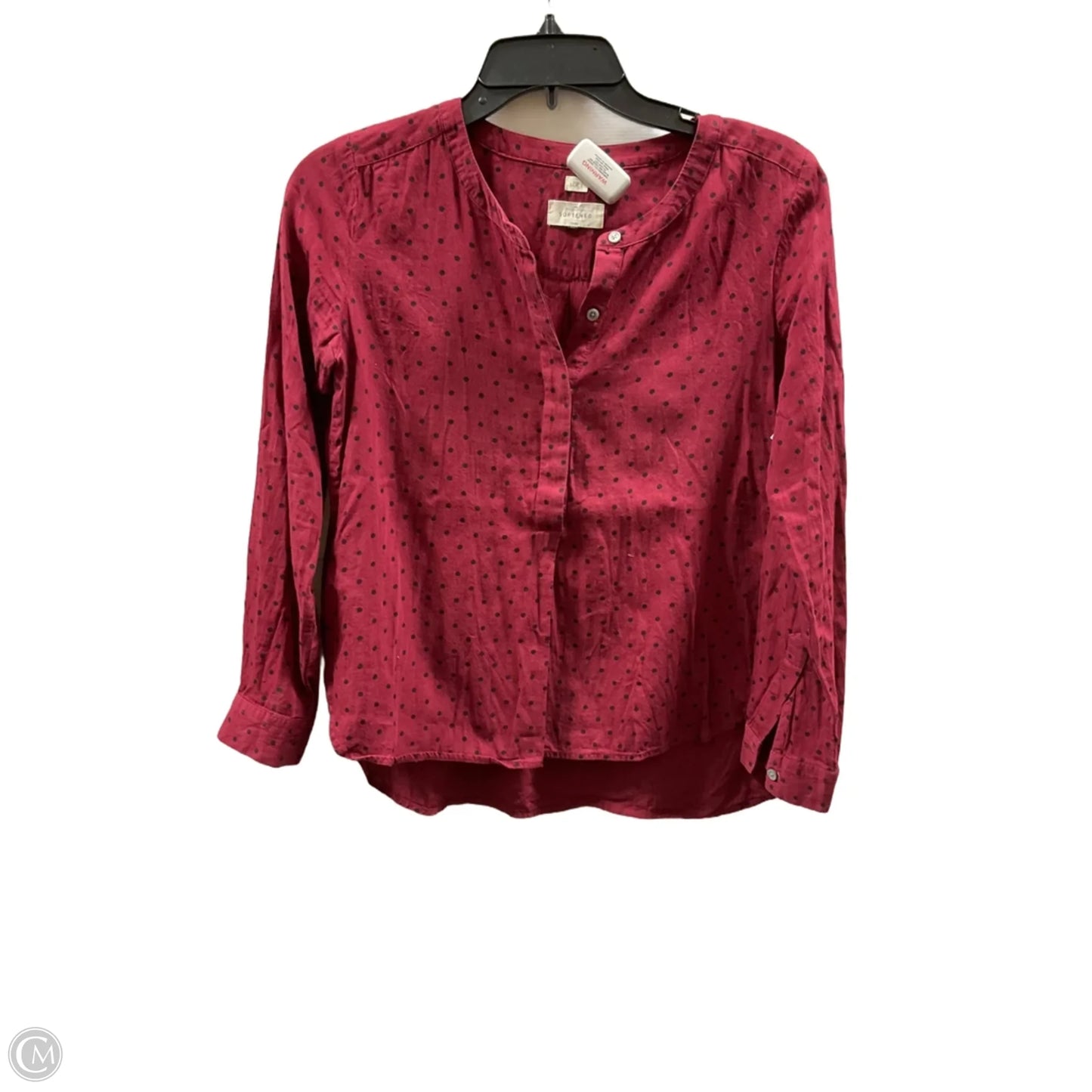 Top Long Sleeve By Loft In Polkadot Pattern, Size: Xs