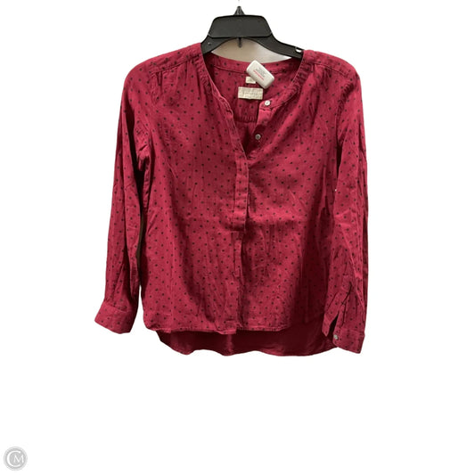 Top Long Sleeve By Loft In Polkadot Pattern, Size: Xs