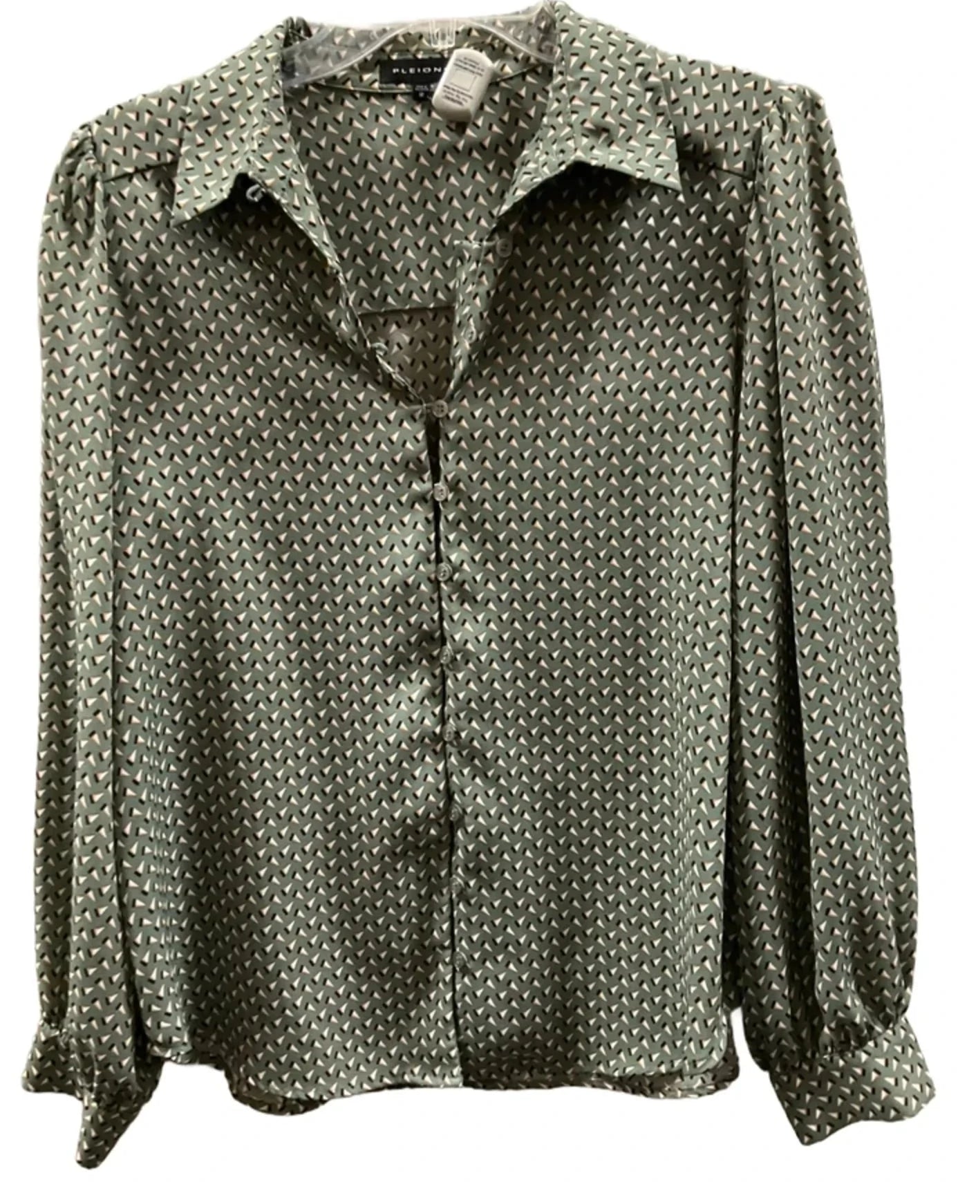 Top Long Sleeve By Pleione In Green, Size: M