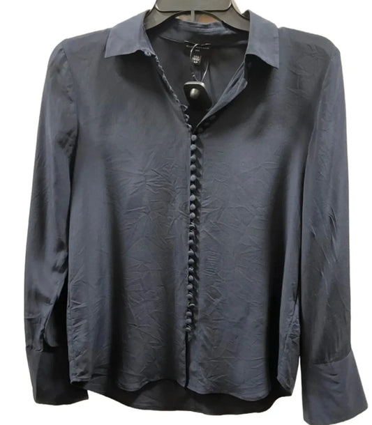 Blouse Long Sleeve By Club Monaco In Navy, Size: Sp