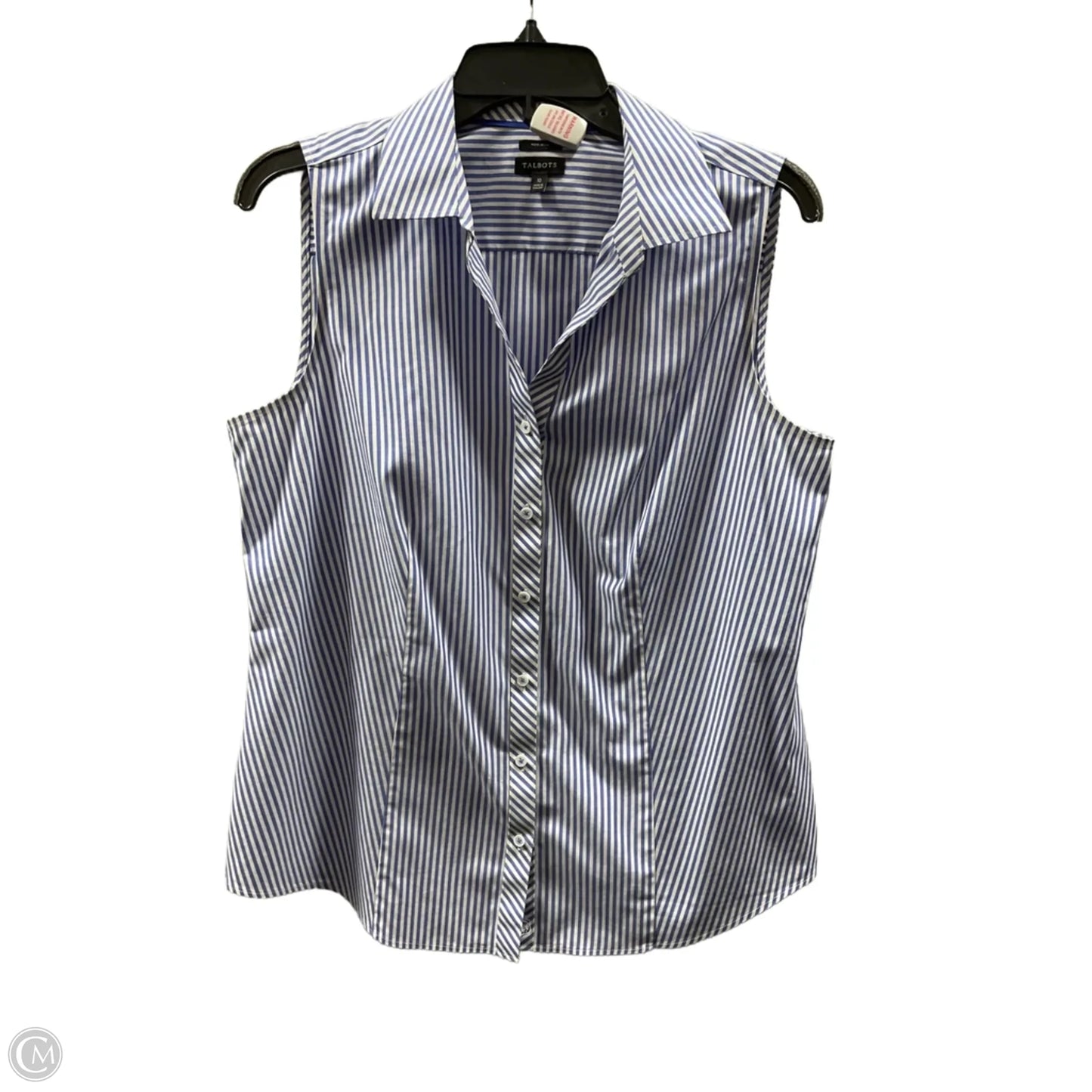 Top Sleeveless By Talbots In Striped Pattern, Size: M