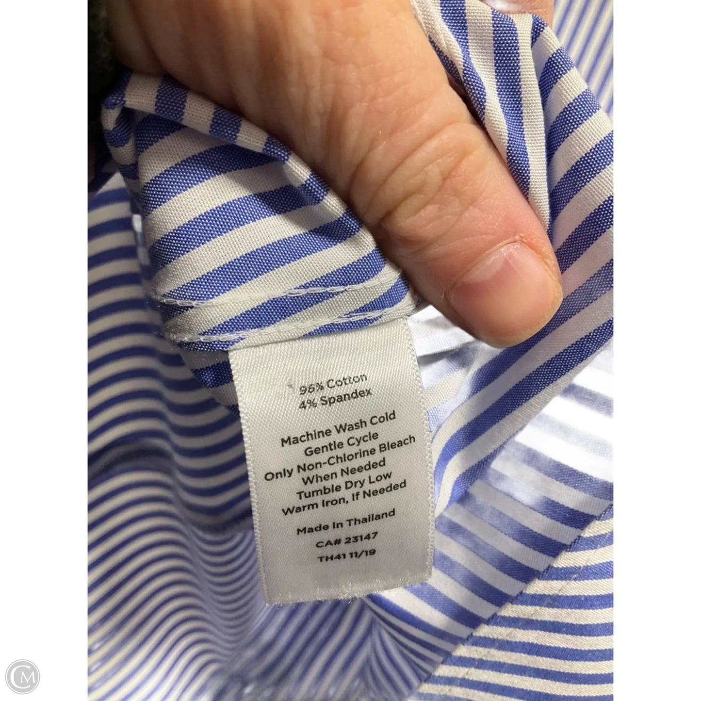 Top Sleeveless By Talbots In Striped Pattern, Size: M