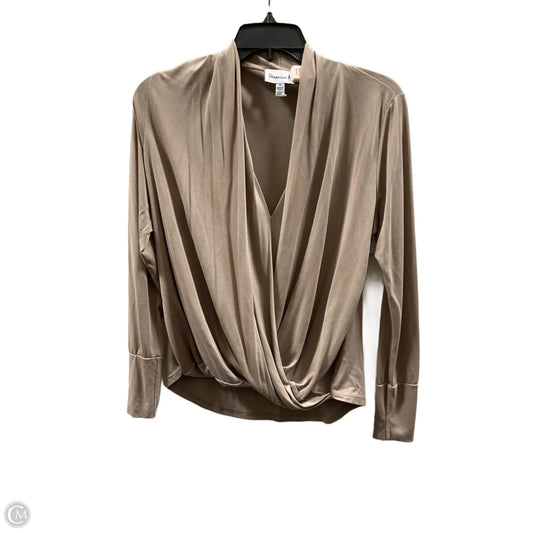 Top Long Sleeve By Veronica M In Taupe, Size: M