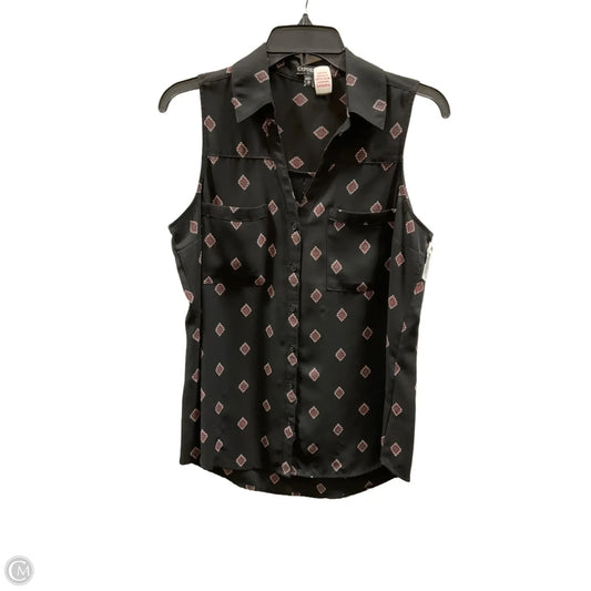 Top Sleeveless By Express In Black & Pink, Size: M