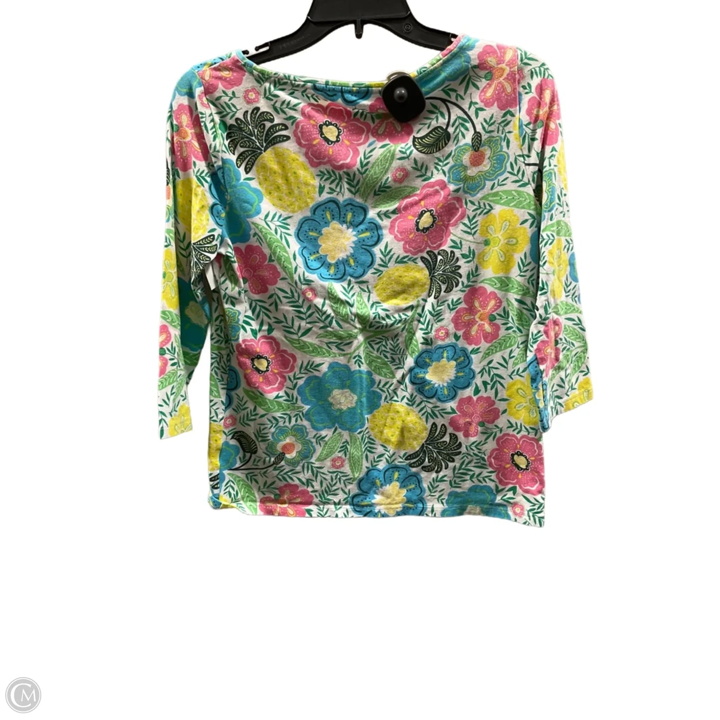 Top 3/4 Sleeve By Talbots In Floral Print, Size: Mp