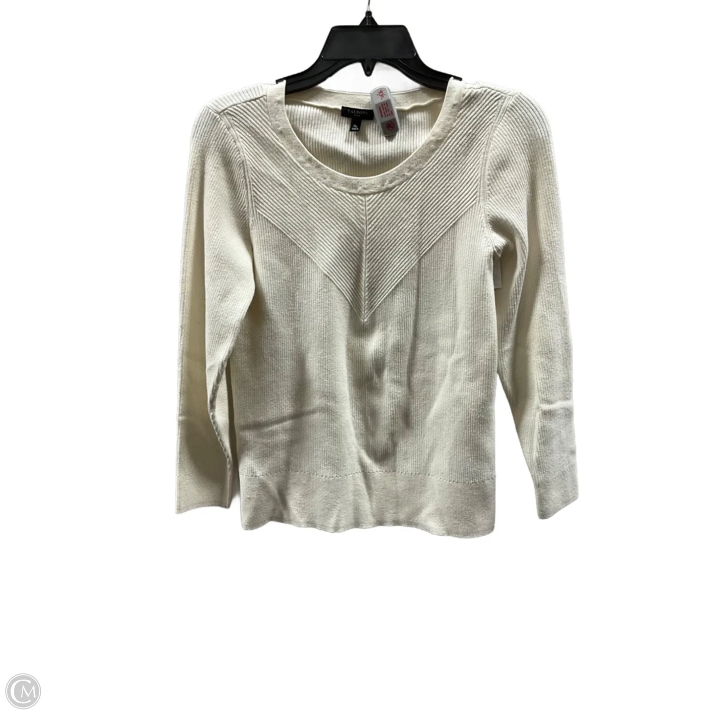 Top Long Sleeve By Talbots In Cream, Size: Mp