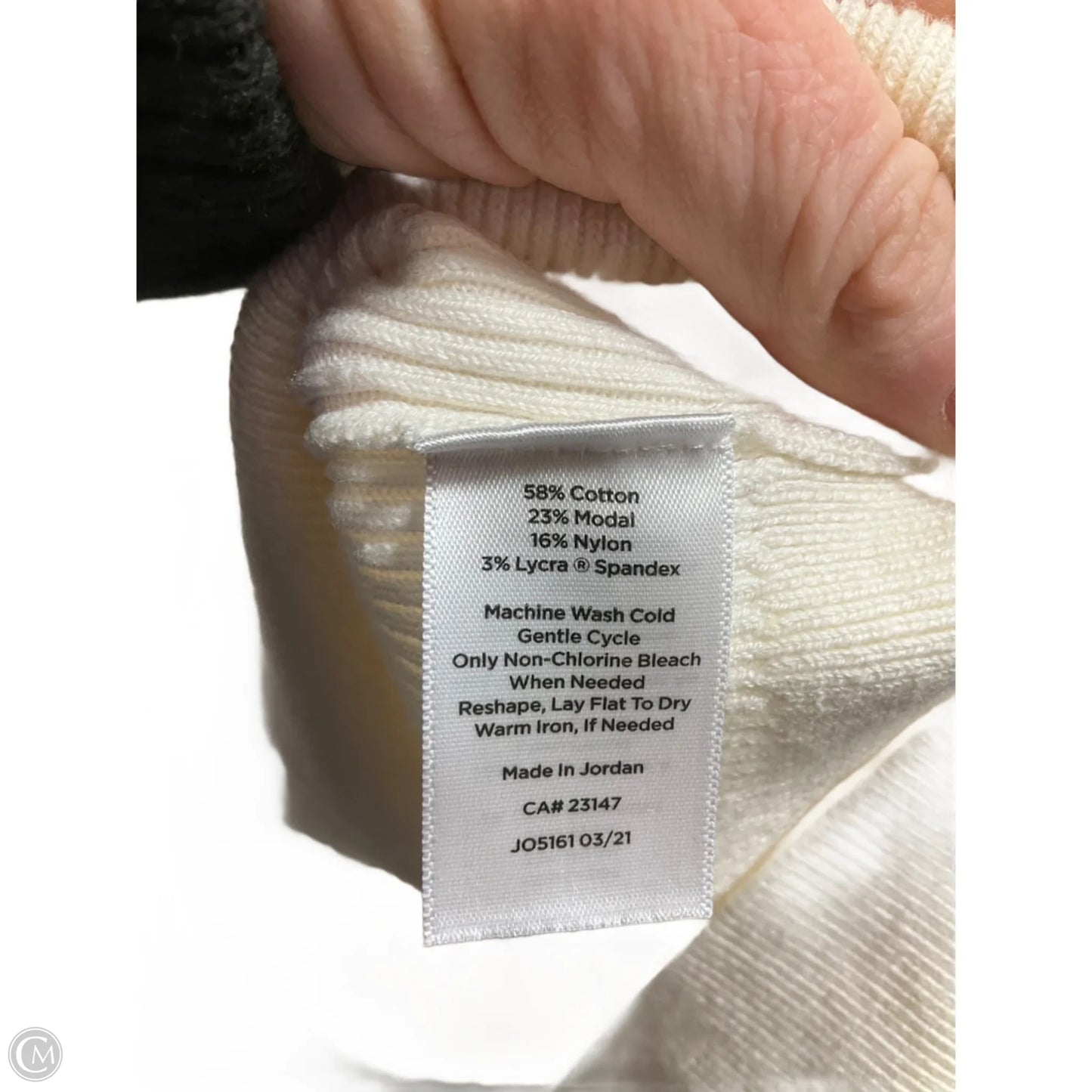 Top Long Sleeve By Talbots In Cream, Size: Mp