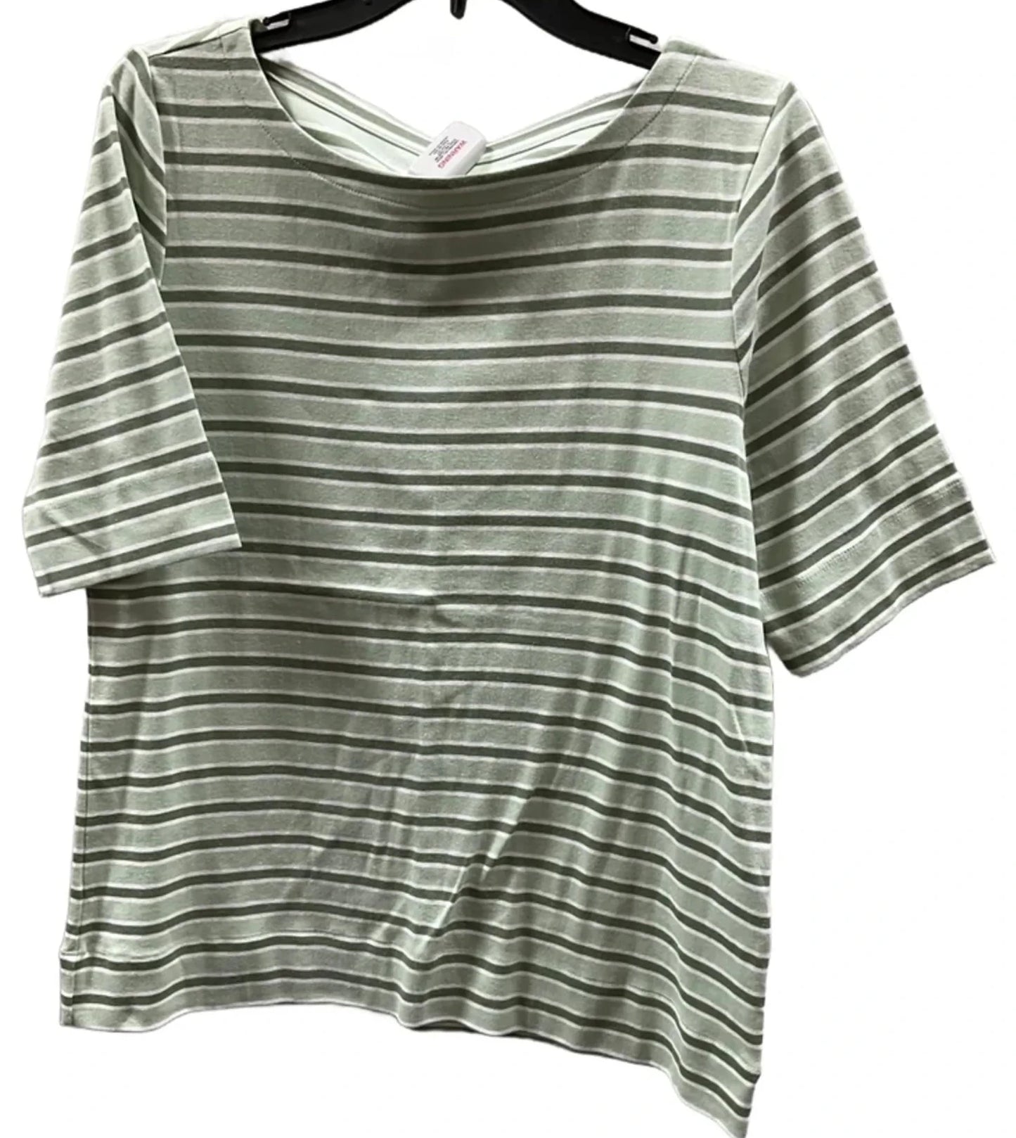 Top Short Sleeve Basic By Chicos In Striped Pattern, Size: L