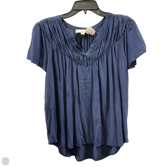 Top Short Sleeve Basic By Loft In Navy, Size: L
