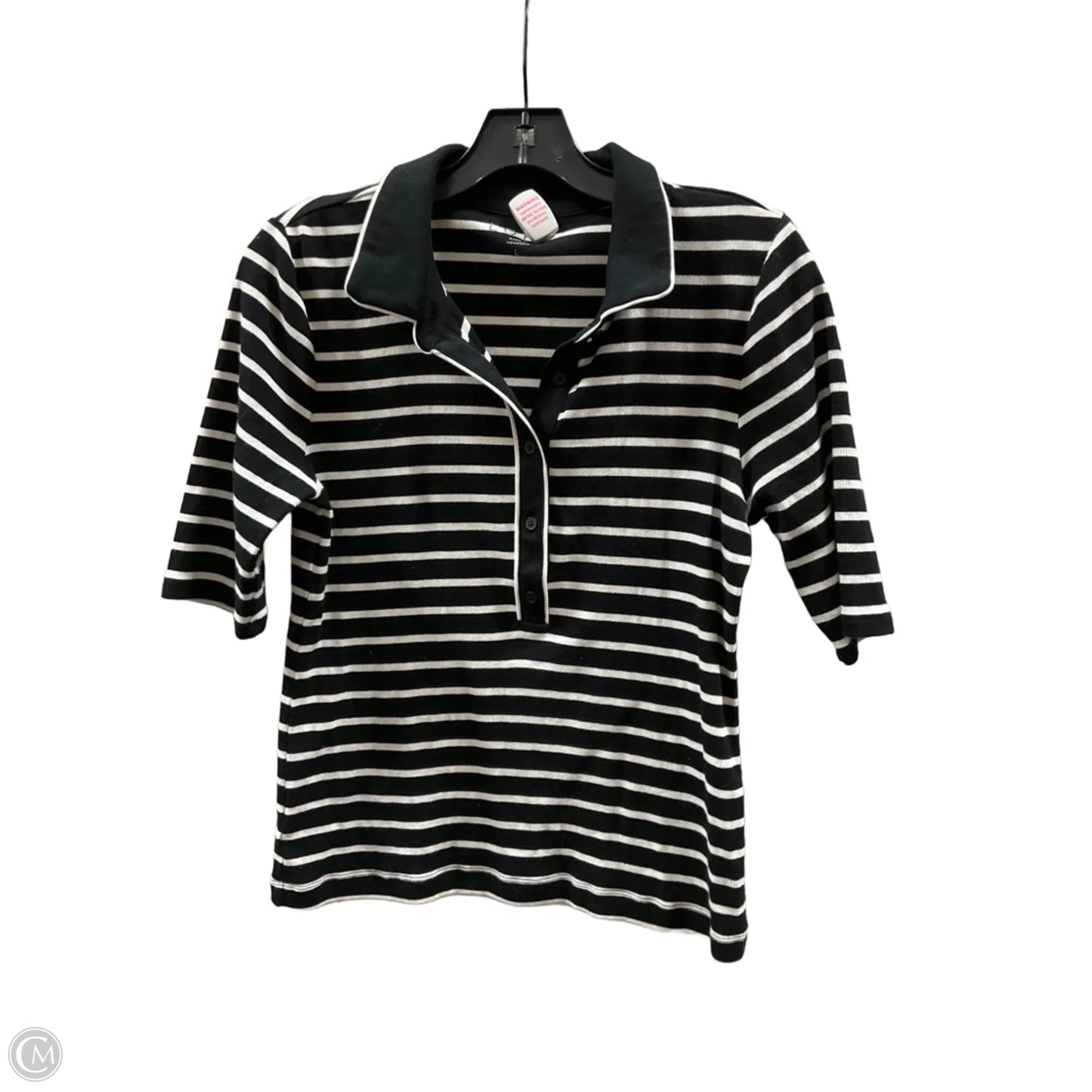 Top Short Sleeve By Loft In Striped Pattern, Size: L