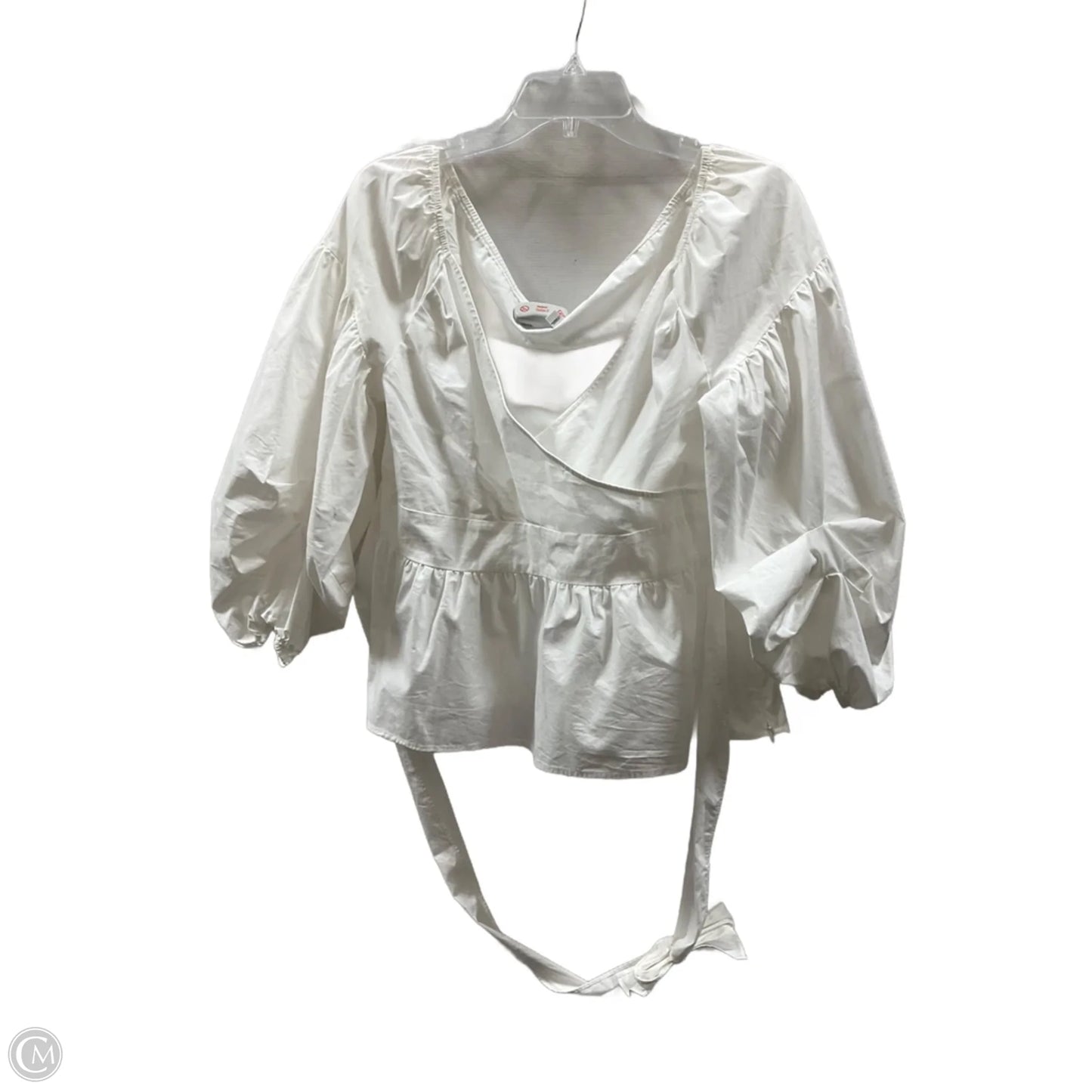 Top Long Sleeve By Express In White, Size: L