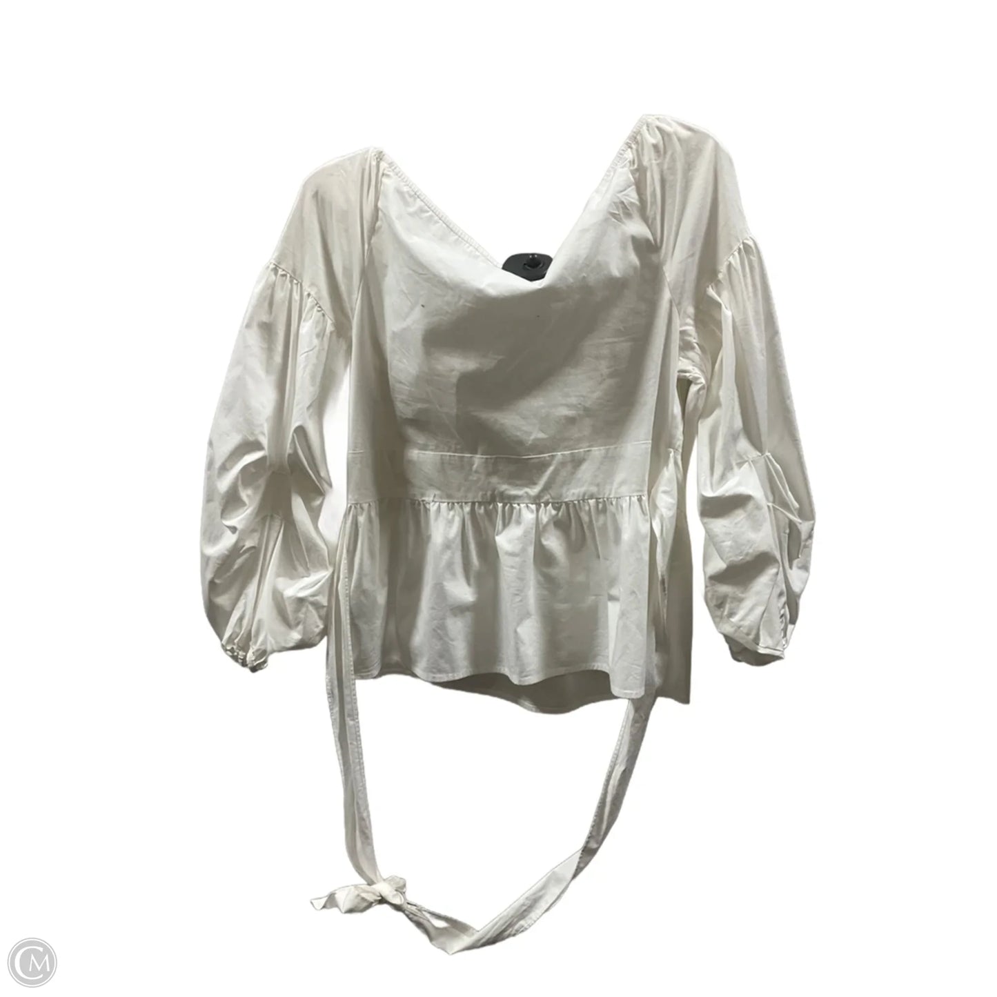 Top Long Sleeve By Express In White, Size: L