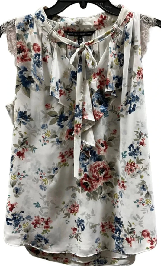 Top Sleeveless By White House Black Market In Floral Print, Size: S