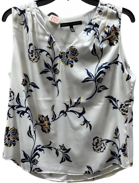 Top Sleeveless By White House Black Market In Blue & White, Size: S