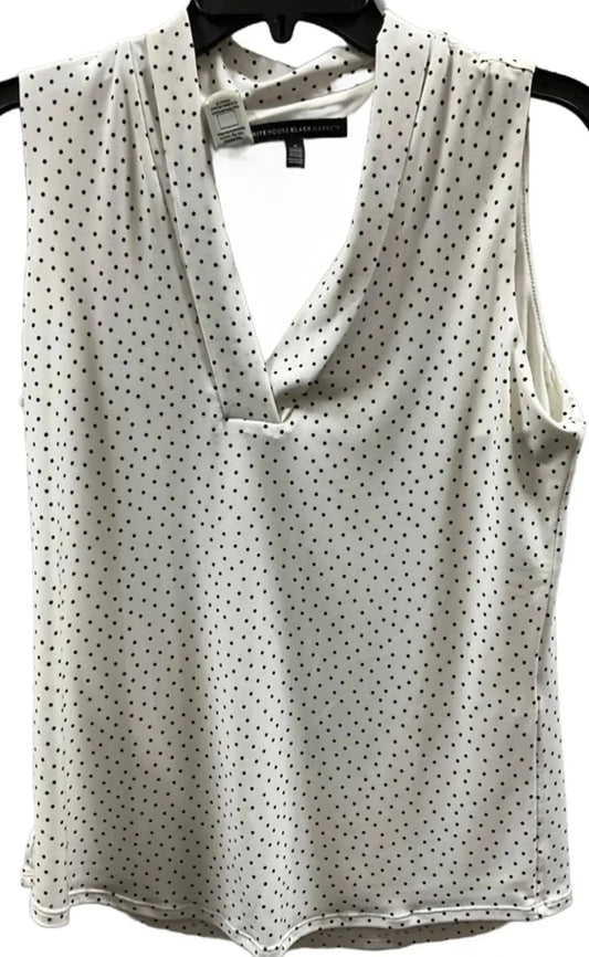 Top Sleeveless By White House Black Market In Polkadot Pattern, Size: S