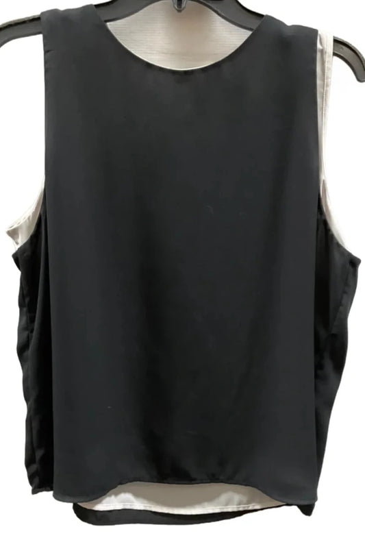 Top Sleeveless By Banana Republic In Black & White, Size: L