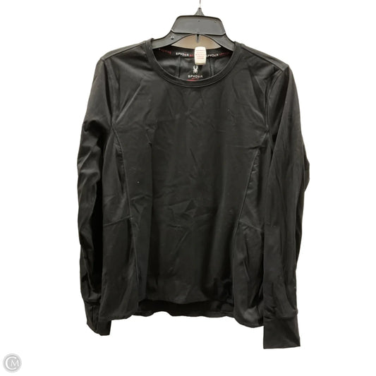 Athletic Top Long Sleeve Crewneck By Spyder In Black, Size: L