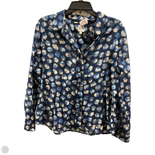 Blouse Long Sleeve By Nic + Zoe In Blue, Size: M