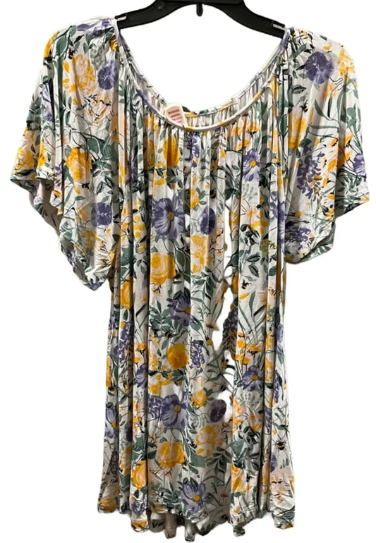 Top Short Sleeve Basic By Lane Bryant In Floral Print, Size: 2x