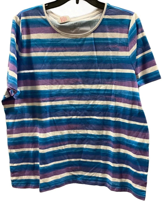Top Short Sleeve Basic By Talbots In Blue & Purple, Size: 2x