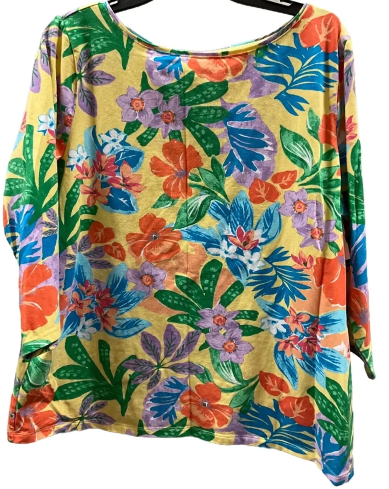 Top Short Sleeve Basic By Talbots In Floral Print, Size: 2x