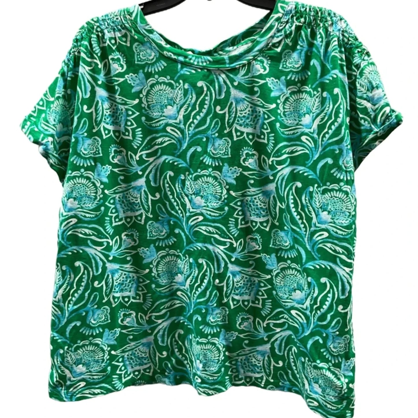 Top Short Sleeve Basic By Talbots In Green, Size: 2x