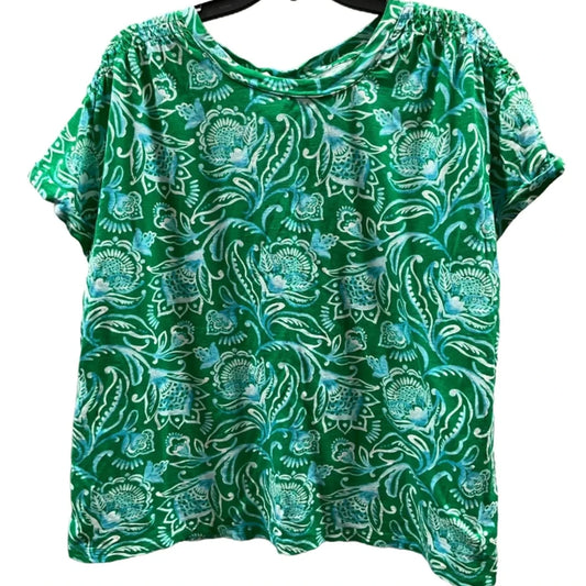 Top Short Sleeve Basic By Talbots In Green, Size: 2x