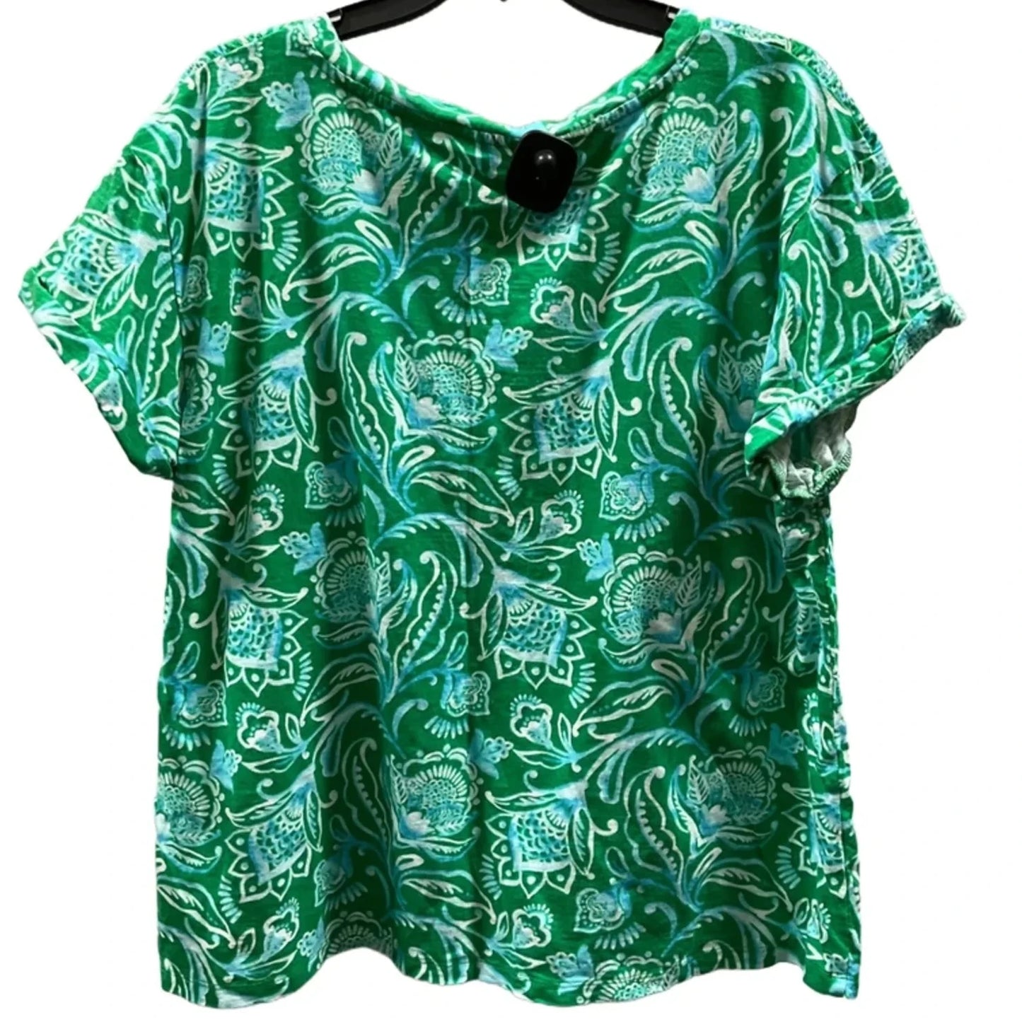 Top Short Sleeve Basic By Talbots In Green, Size: 2x