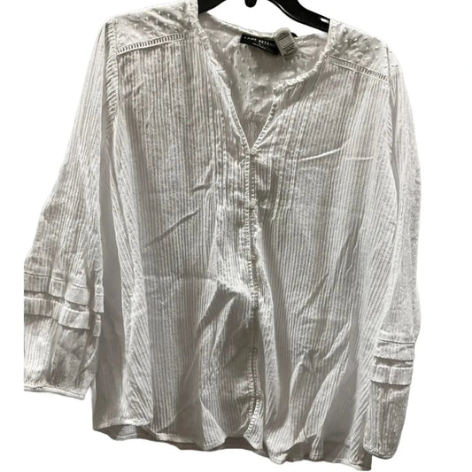 Top Long Sleeve Basic By Lane Bryant In White, Size: 2x