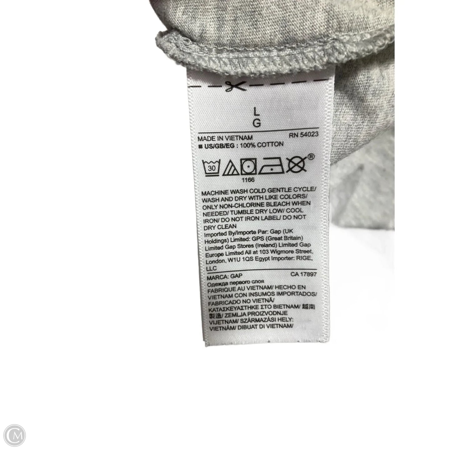 Top Short Sleeve Basic By Gap In Grey, Size: L