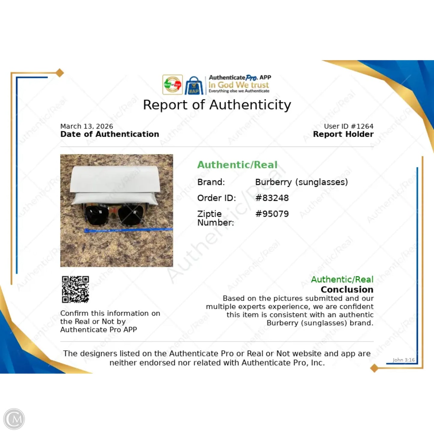 Sunglasses Luxury Designer By Burberry