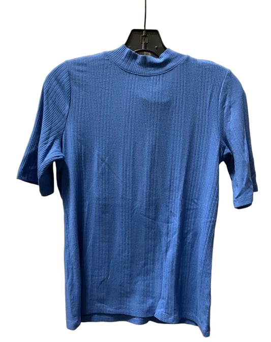 Top Short Sleeve Basic By Talbots In Blue, Size: M
