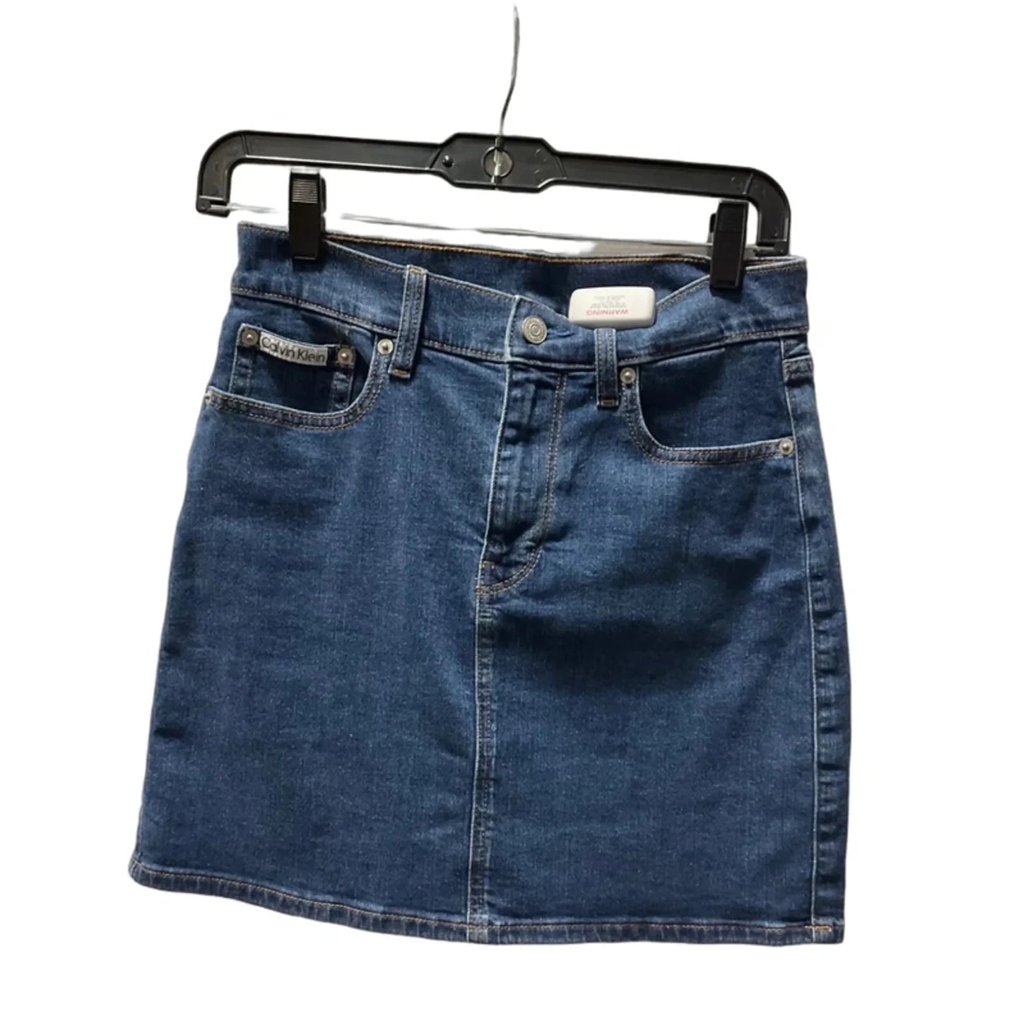 Skirt Mini & Short By Calvin Klein In Blue Denim, Size: 2