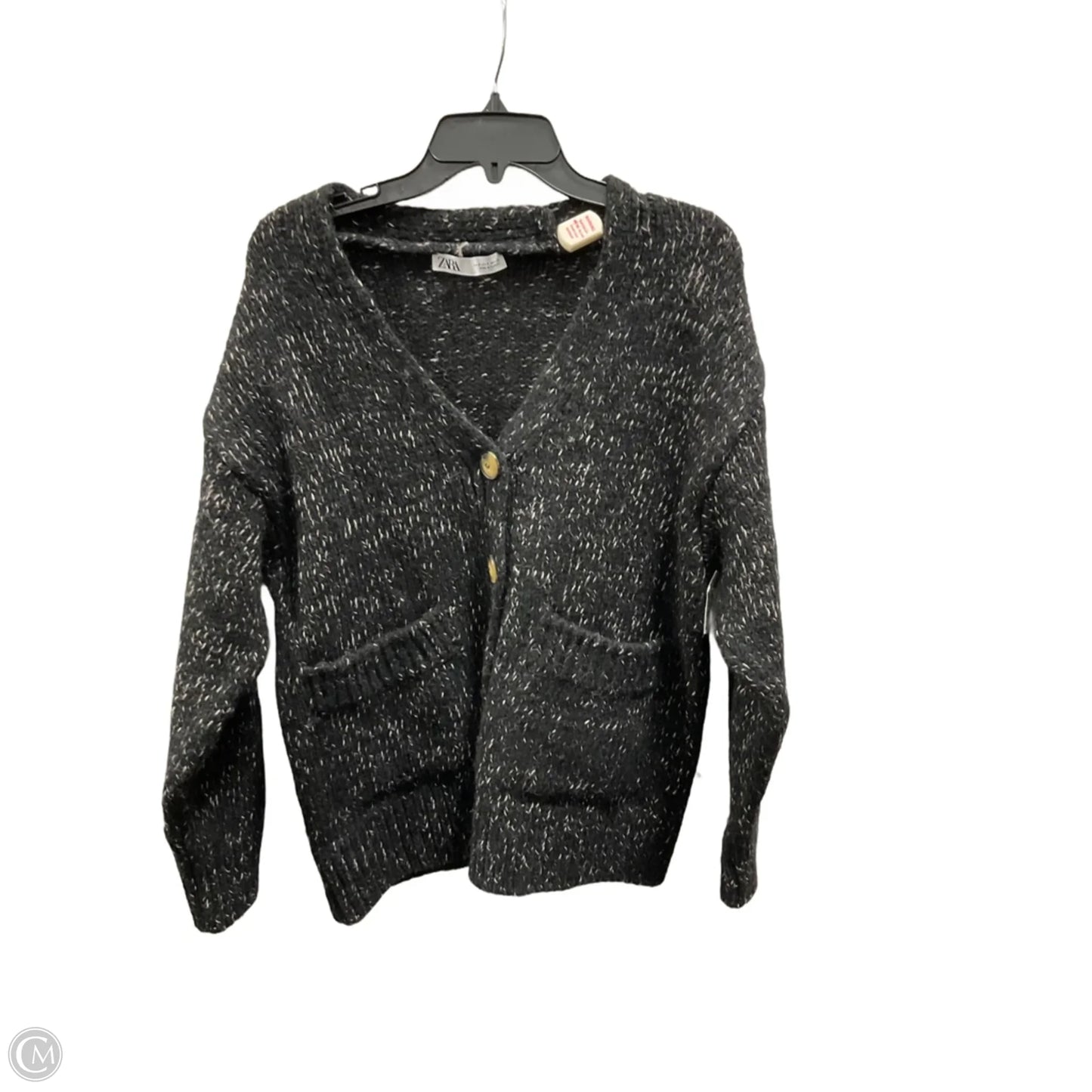 Sweater Cardigan By Zara In Black, Size: S